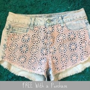 Peach Floral Shorts